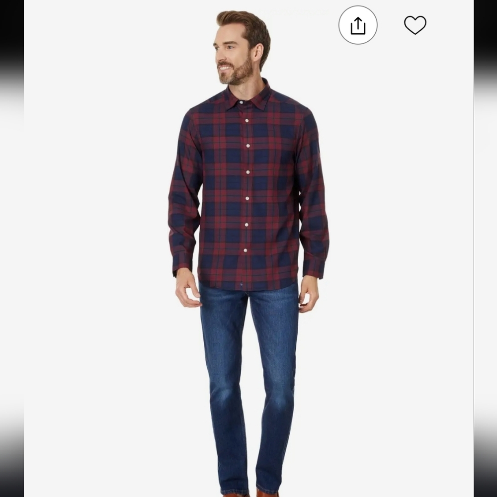 NWT Men's Vineyard Vines Crimson Plaid Shirt    Size S